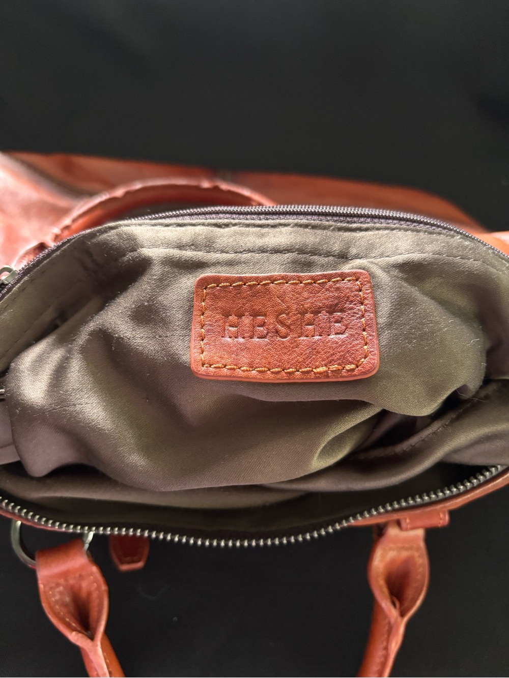 Heshe Leather handbag - Rustic Brown - Picture 7 of 10